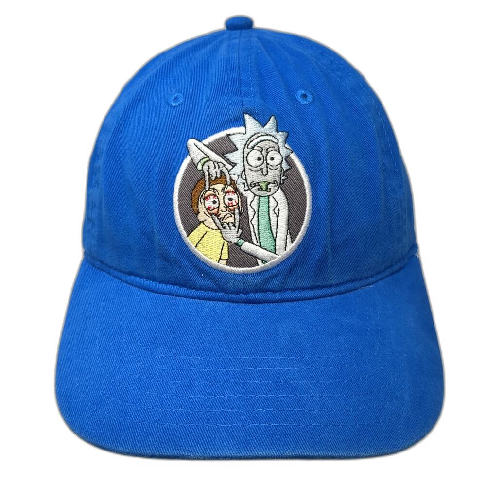 Rick and Morty Baseball Cap Blue One Size Adult Swim Graphic Slideback Hat